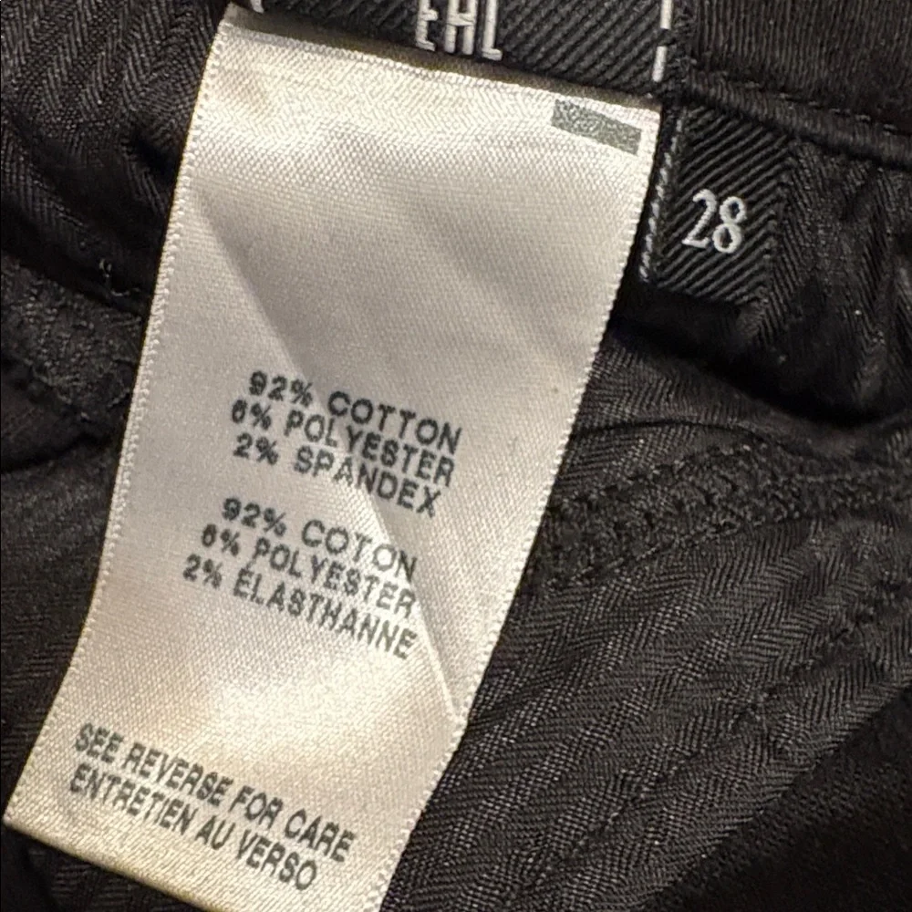 7 For All Mankind Black Denim Jeans with raw hem top and belt size 28
